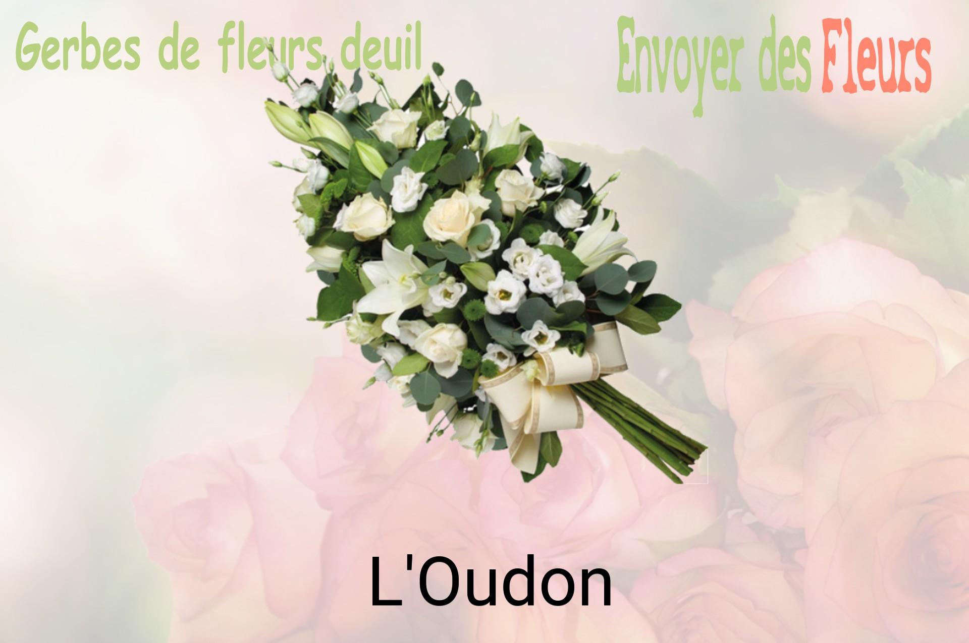 Gerbe de fleurs de deuil livrée à L'Oudon
